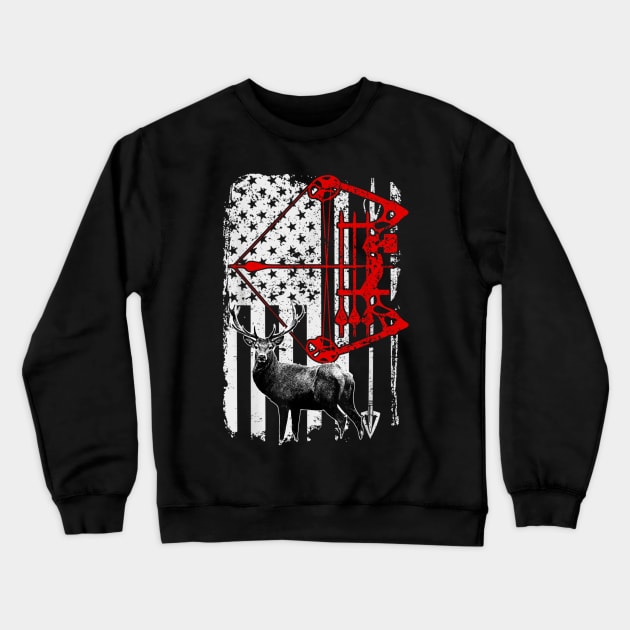 Whitetail Deer Hunting Hunter shirt Buck Camo American Flag Crewneck Sweatshirt by rhazi mode plagget